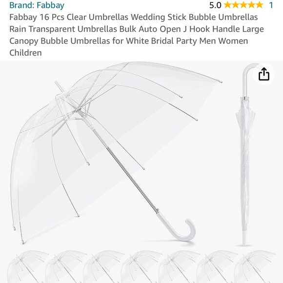 16 Pcs Clear Bubble Umbrellas, NWT - Picture 6 of 6